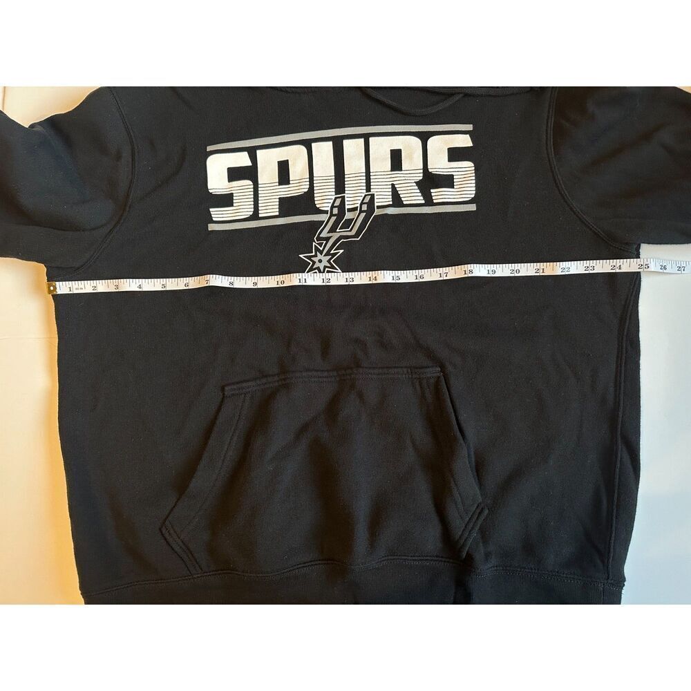 San Antonio Spurs Hoodie Black Size L NBA Pullover Sweatshirt 26.5" - Picture 4 of 6